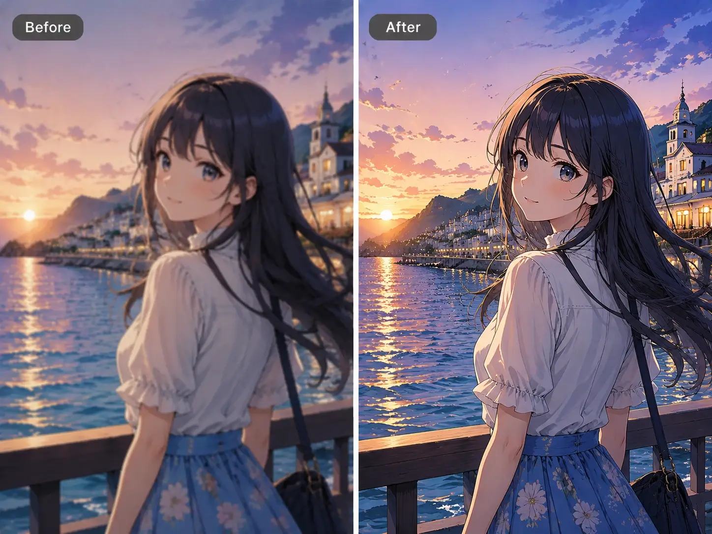 Graphics and AI-generated image enhanced with AI photo enhancer