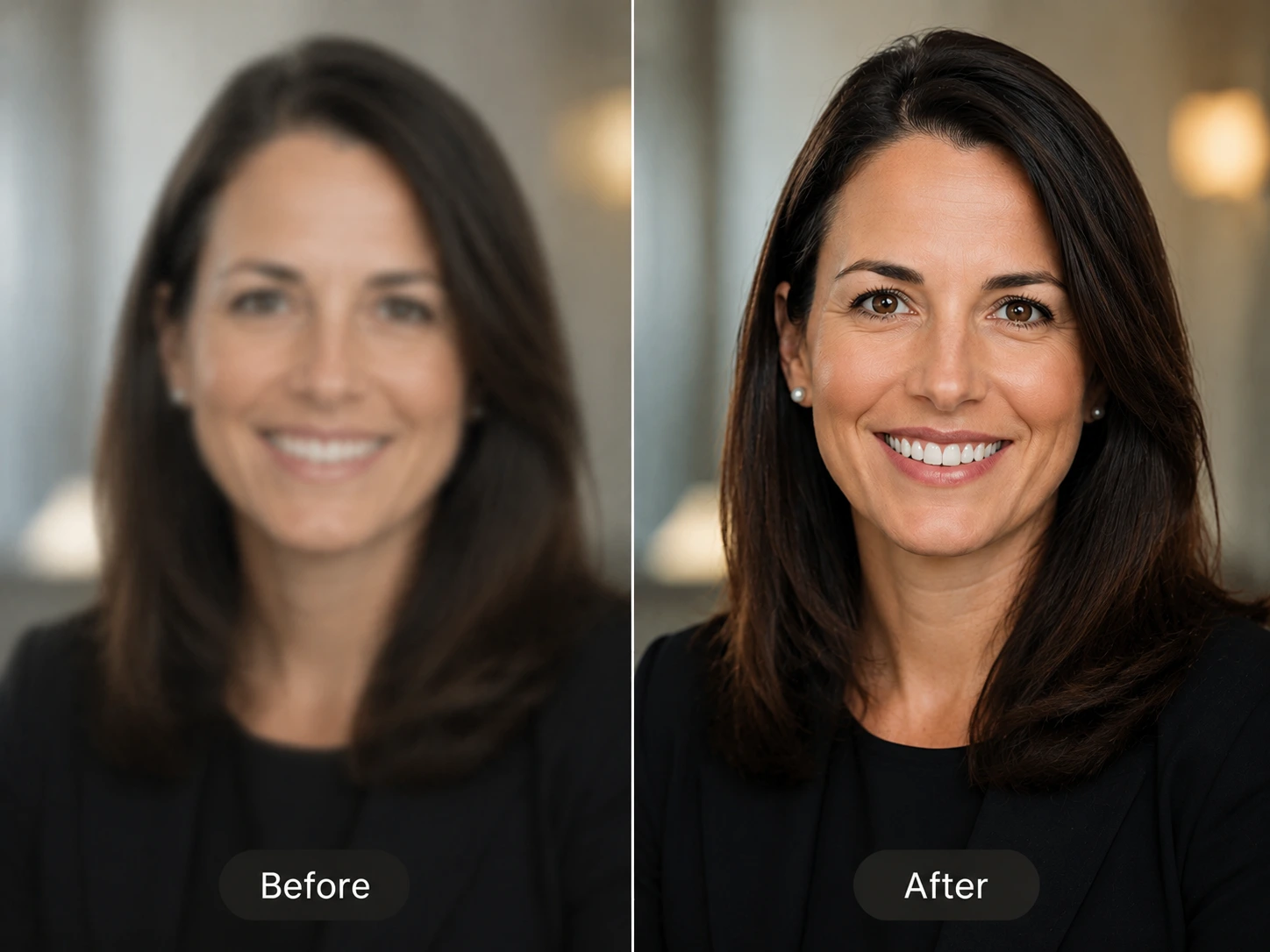 Portrait enhanced naturally with AI photo enhancer