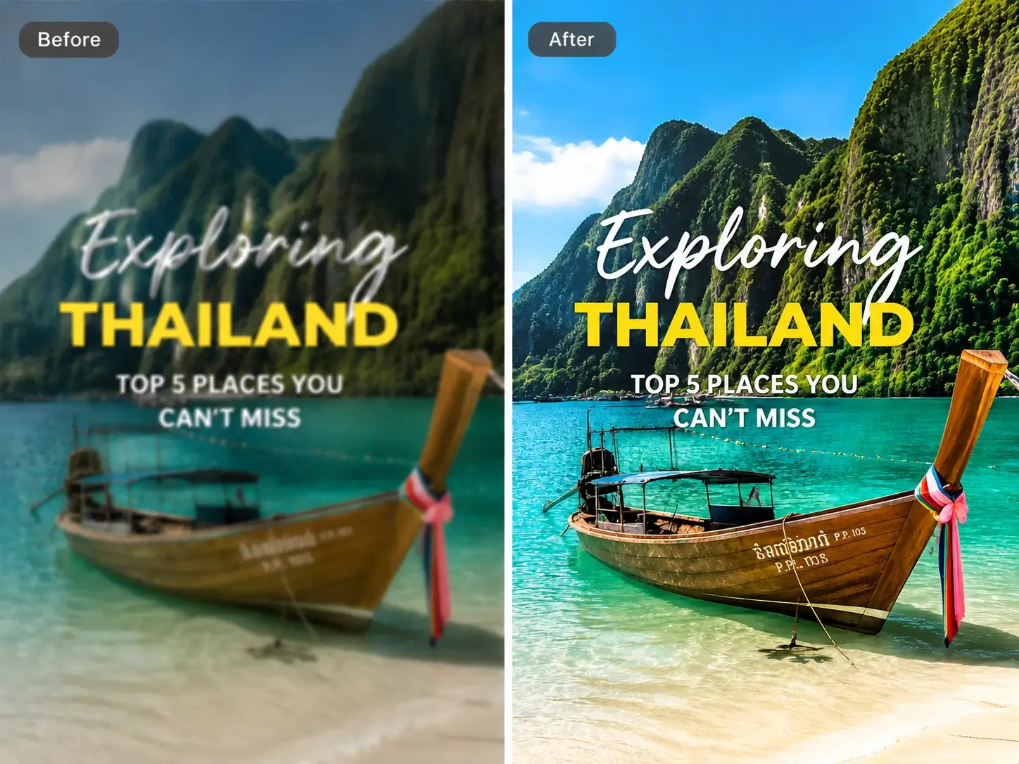 Social media image polished with online photo enhancer